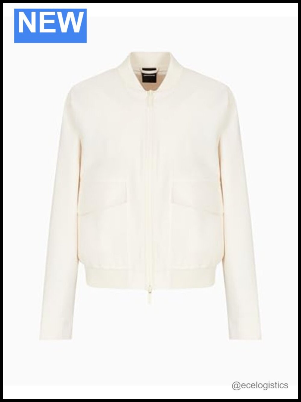 Armani Exchange Women's Monogram Bomber Jacket, 100% Polyester, Zip Front